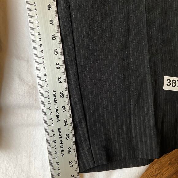 Avenue Women Formal Pants size 18 Petite Straight Leg Boot Cut Stripes Black - Picture 4 of 8